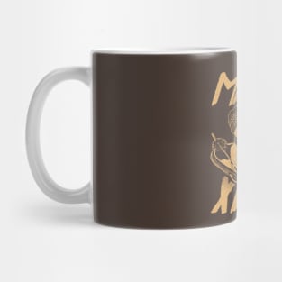 Skiing Snowman - Merry Xmas - Brown Mug